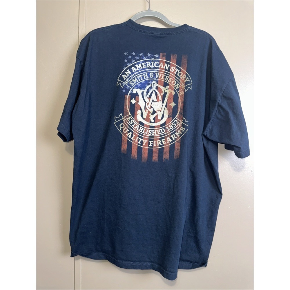 Men's Black Smith And Wesson Size 3XL Small Hole On Left‎ Back - Picture 3 of 4